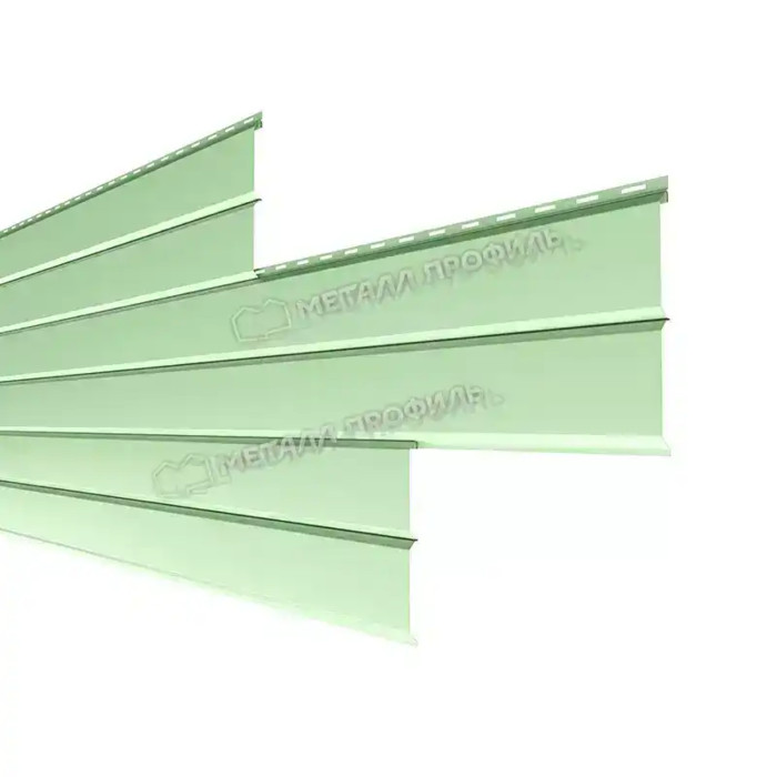 Металлический сайдинг Lбрус-XL-Н Металл-Профиль ПЭ RAL 6019 Зеленая пастель 14х335